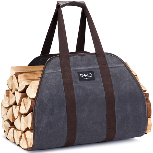 INNO STAGE Canvas Wood Carriers Log Tote Bag,40"X19" Firewood Holder,Fireplace Wood Stove Accessories