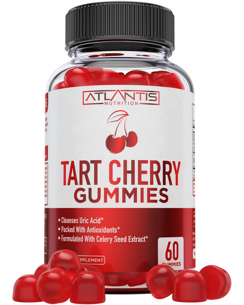 Atlantis Nutrition Tart Cherry Gummies with Celery Seed Extract - Advanced Uric Acid Cleanse for Immediate Gout Relief, Joint Relief & Recovery | Powerful Antioxidant with Joint Support - 60 Gummies Atlantis Nutrition Tart Cherry Gummies with Celery Seed Extract - Advanced Uric Acid Cleanse for Immediate Gout Relief, Joint Relief & Recovery | Powerful Antioxidant with Joint Support - 60 Gummies