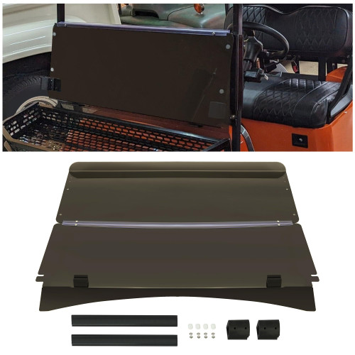 HECASA Tinted Windshield Compatible with 2014+ EZGO TXT Golf Cart Impact Resistant Front Folding Golf Cart Windscreen