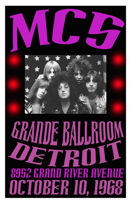 MC5 REPLICA GRANDE BALLROOM DETROIT 1968 CONCERT POSTER
