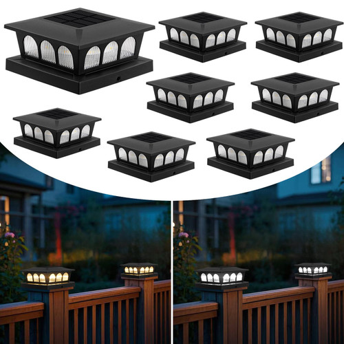 Melunar Solar Post Cap Lights Outdoor, 8 Pack Fence Post Lights 2 Modes Waterproof. Fence Deck Light for Caps 4x4,5x5,6x6 Wooden Post,4x4,5x5 Vinyl Post.(Cool White & Warm White) Melunar Solar Post Cap Lights Outdoor, 8 Pack Fence Post Lights 2 Modes Waterproof. Fence Deck Light for Caps 4x4,5x5,6x6 Wooden Post,4x4,5x5 Vinyl Post.(Cool White & Warm White)