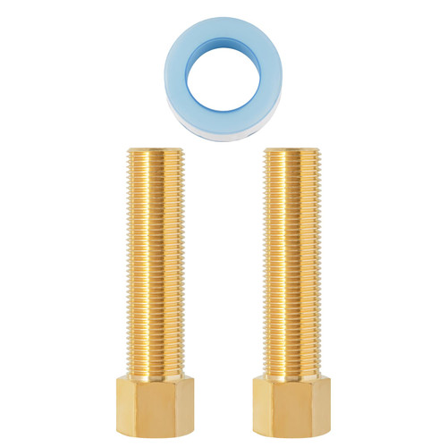 SUNGATOR 1/2'' Male to Female Brass Pipe Extension Fittings, 1/2 Inch Male x Female Brass Nipple Pipe Extension Adapter for Tub Spout, 1/2'' NPS Hex Nipple Fittings Length 100MM (2 Pcs)