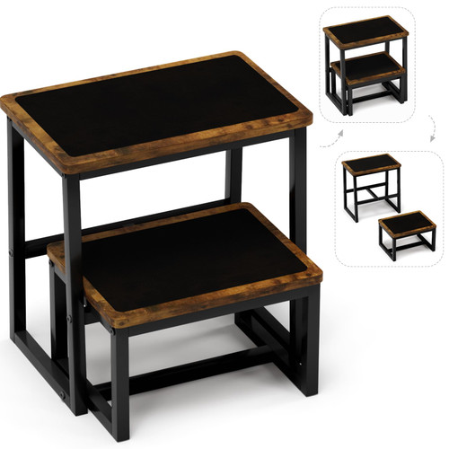 iTsst Step Stool for Adults,Holds up to 500Lb,3 in1 Heavy Duty Sturdy Two StepStools for Kichen/Bathroom/High beds, Wooden&Metal Frame, Non-Slip Pads iTsst Step Stool for Adults,Holds up to 500Lb,3 in1 Heavy Duty Sturdy Two StepStools for Kichen/Bathroom/High beds, Wooden&Metal Frame, Non-Slip Pads