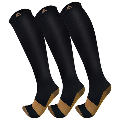 FuelMeFoot 3 Pack Copper Compression Socks - Compression Socks Women & Men Circulation - Best for Medical,Running,Athletic-1766899884