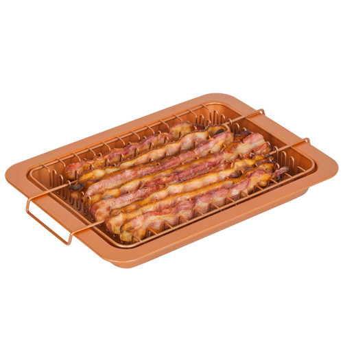 Bacon Bonanza by Gotham Steel Oven Healthier Bacon Drip Rack Tray with Pan – As Seen on TV
