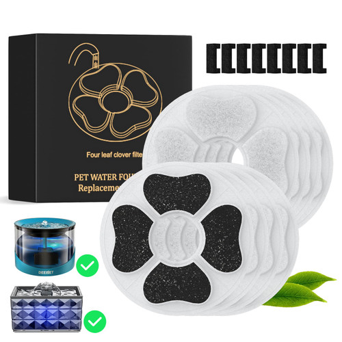 DEEIPET 8 Packs Cat Water Fountain Food Grade Replacement Filters & Sponges for 74oz, 135oz Automatic Pet Fountain Dog Water Dispenser DEEIPET 8 Packs Cat Water Fountain Food Grade Replacement Filters & Sponges for 74oz, 135oz Automatic Pet Fountain Dog Water Dispenser