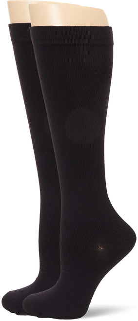 MediPeds Over the Calf (OTC) Mild Compression Socks, X-Large Mens 12-15, Black, 2 Pair
