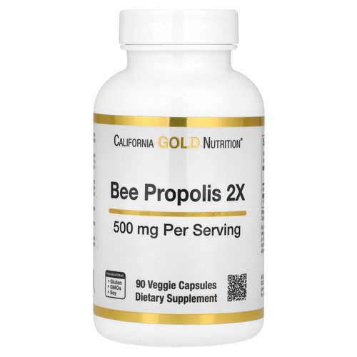 Bee Propolis 2X Potency, Concentrated Extract 500 mg, Equivalent to 1000 mg of Natural Propolis, Support Immune Health & Vitality*, 90 Veggie Capsules, See 3rd Party Test Results