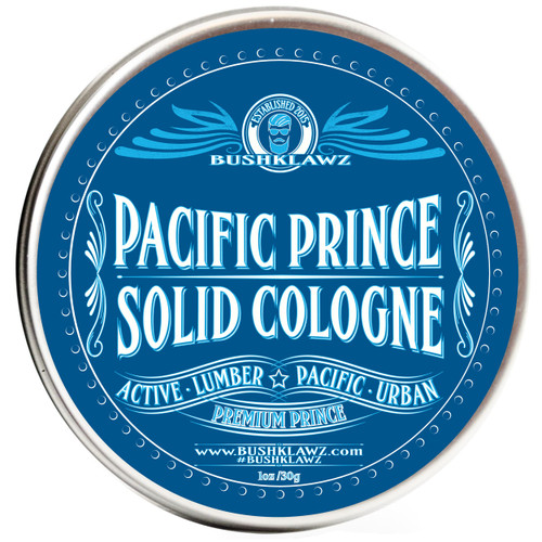 BushKlawz Pacific Prince Solid Cologne 1 oz Full Size Alcohol Free Natural Concentrated Travel Friendly Tins Men's Fragrance Manly Scents to Satisfy all Types of Viking Cannon Black Prime
