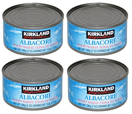 Kirkland Albacore Solid White Tuna in Water - Pack of 4 Cans (Each can 190g / 7oz)