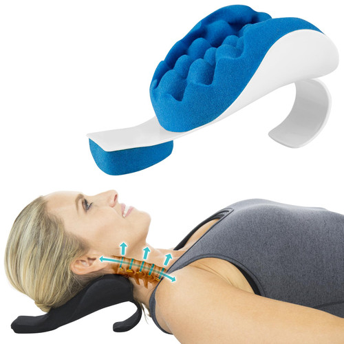 Vive Neck and Shoulder Relaxer - Chiropractic and Stretcher Support Pillow - Cervical Spine Traction Device, Neckbone Muscle Tension Reliever - Pressure Relief, Stiff Chronic Pain, Disc Alignment