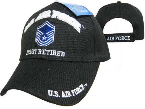 U.S. Air Force MSGT Retired Black USAF Embroidered Ball Cap Hat 540B