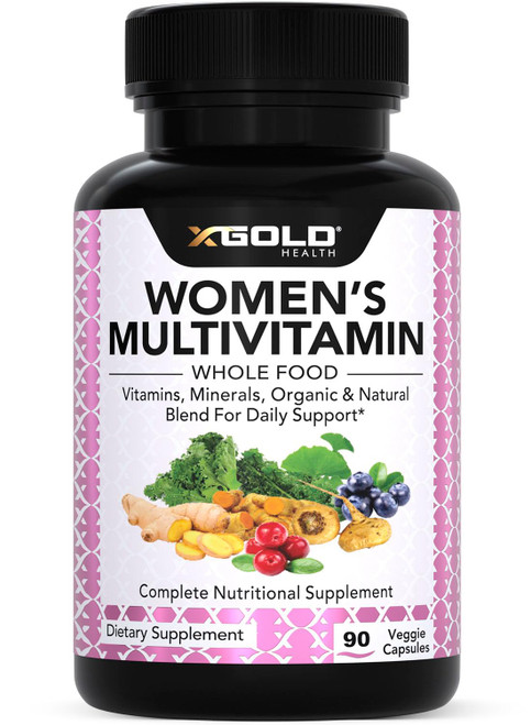 Vegan Women's Daily Multivitamin 50 Plus with Organic WholeFood Based Natural Ingredients, Ginger, Maca, Multi-Vitamin B Complex & More - Energy Support, Immune System Booster -90 Capsules