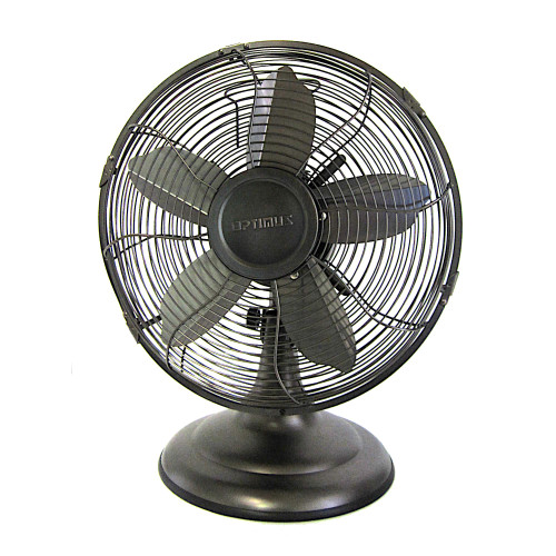 Optimus F-6212A F-6212A 3-Speed 60-Watt 12-In. Portable Retro Oscillating Table Fan