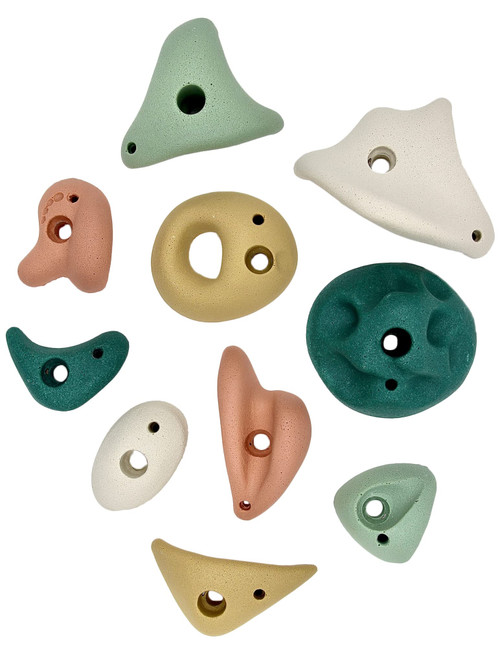 Everett & Avery Co. Premium Rock Climbing Holds - Rock Climbing Wall for Kids Inside - Rock Wall Climbing Holds Kids - Indoor Rock Climbing Wall for Kids (Earth Tones)