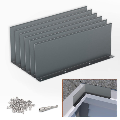 BJADE'S Gutter Valley Splash Guard,6 Pcs Aluminum Roof Valley Splash Shield Gutter Guard.for Straight,Flat Roofs,Corner,10 inch Each