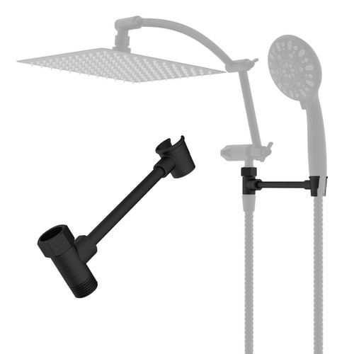 Hibbent All Metal Shower Head Holder, Adjustable Solid Brass Showerhead Bracket for Handheld Showerhead, Shower Spray Holder, Oil Rubbed Bronze