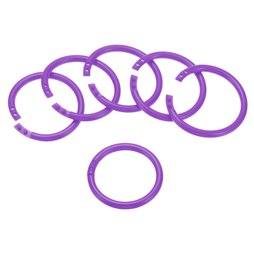 PATIKIL 2" OD 1.6" ID Loose Leaf Rings, 100 Pack Binder Ring Plastic O Rings for Book DIY Scrapbook Notebook, Purple
