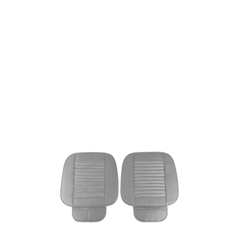 zipelo 2 Pack Car Seat Covers for Front Seats, Breathable Leather Cushion Protector, Anti-Slip Driver Seat Padded with Storage Pockets, Auto Interior Decoration for Most Vehicles (Gray)