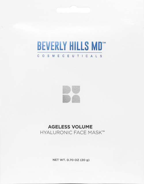 Beverly Hills MD Ageless Volume Hyaluronic Face Mask- Reduce Appearance of Wrinkles, Anti Aging Formula for Plump, Moisturized Skin- 8 Pack- Hydrating & Firming Gentle Sheet Mask