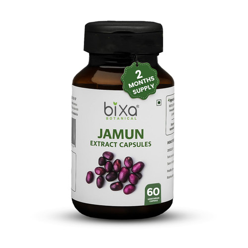 bixa BOTANICAL Jamun Extract Capsule (Black Plum) (Eugenia Jambolana) | Herbal Supplement | Supports Proper Digestion (60 Count (Pack of 1))