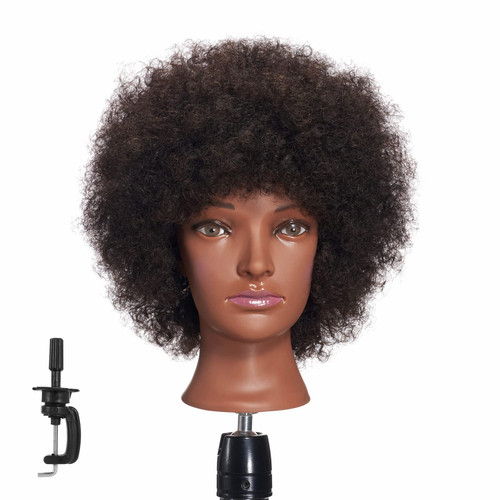 Hairginkgo 100% Human Hair Mannequin Head Hairdresser Training Head Manikin Cosmetology Doll Head (92092B0210)