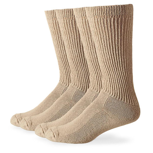 Carolina Ultimate mens Diabetic Non-binding Over the Calf 2 Pack Casual Sock, Khaki, Large US