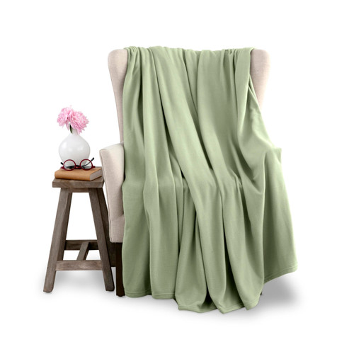 Full/Queen Size Microfleece Blanket | Fleece Bed Blanket | All-Season Comfort| Supersoft Lightweight Throw Blanket | Plush Throw Blanket for Bed Couch or Sofa | Travel Blanket | Pet-Friendly | Green