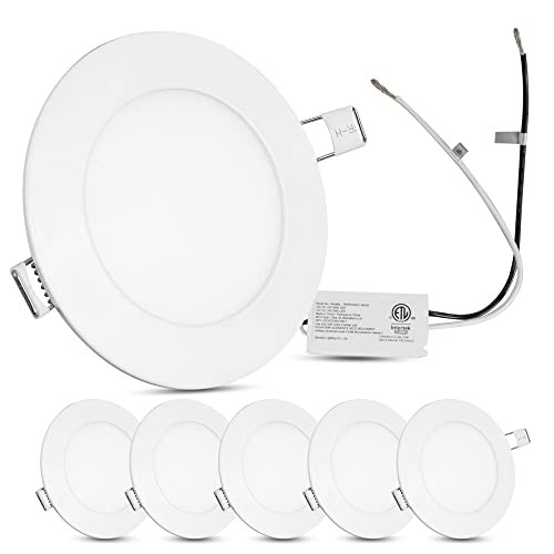 Facon 3 Inch LED RV Puck Light, 6Packs Full Aluminum Recessed Light Down Light, Slim Panel Light with Flat Trim, 12V DC Interior Light Facon 3 Inch LED RV Puck Light, 6Packs Full Aluminum Recessed Light Down Light, Slim Panel Light with Flat Trim, 12V DC Interior Light