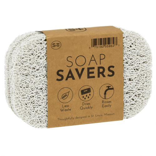 S&T INC. Bar Soap Holder for Kitchen, Bathroom, and Soap Dish, 4 Pack, White, 2.9 inches by 4.4 inches