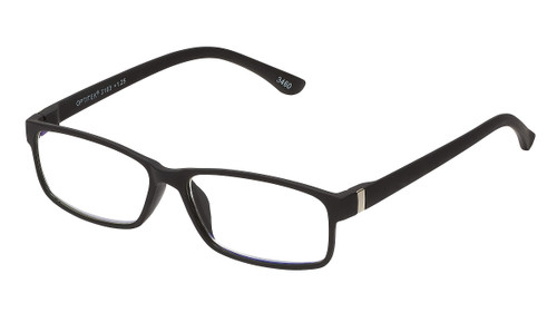 SAV Optitek E2103 Blue Light Reading Glasses - Flexible, Durable, Lightweight, High-Performance Reading Glasses for Men and Women, Black, + 1.25