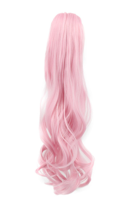 karlery Curly Clip In Thick Claw Drawstring Ponytail Extension Multi-colored Hair Pony Tail Hair Extension (Pink)