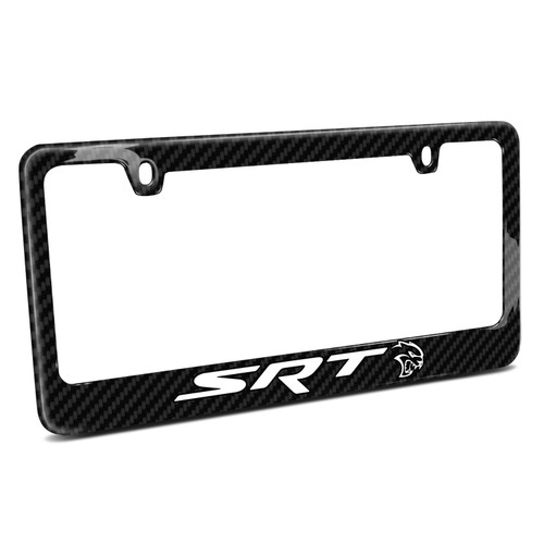 iPick Image Made for Dodge Challenger SRT Hellcat Black Real 3K Carbon Fiber Glossy Finish License Plate Frame