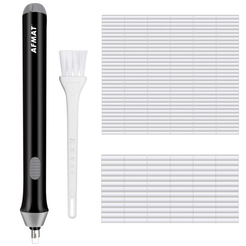 AFMAT Battery Operated Pencil Eraser for Sketching Pencils/Drafting/Drawing/Graphite Pencils, Couture Creations Creative Detailer Tool, AFMAT Electric Eraser Kit for Artists, 140 Refills EEB01