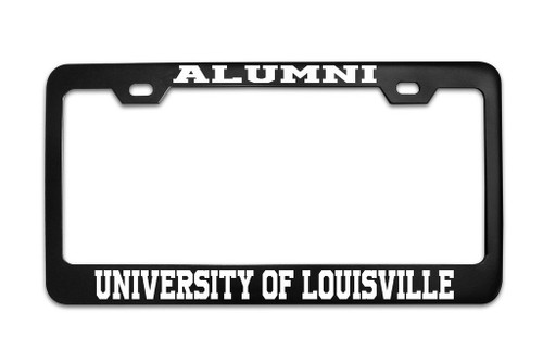 Alumni University of Louisville University Black Metal Steel License Plate Frame Tag Black