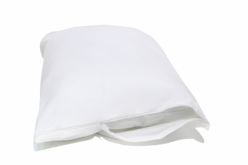 National Allergy Premium 100% Cotton Zippered Pillow Protector - Standard Size - White - 2 Pack - 300 Thread Count - Hypoallergenic Bed Pillowcase with Zipper - Breathable Encasement Cover
