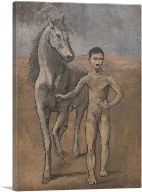 ARTCANVAS Boy Leading a Horse 1905 Canvas Art Print Stretched Framed Painting Picture Poster Giclee Wall Decor by Pablo Picasso - 18" x 12" (0.75" Deep)
