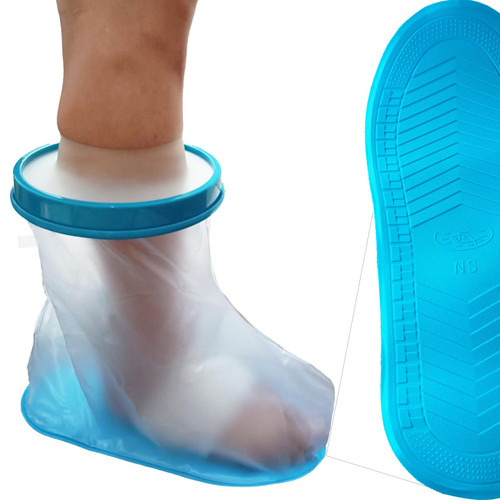 Tideshake - Non-Slip Waterproof Foot Cast Cover for Showering, Reusable Adult Foot Cast Protector, Cast Covers for Shower, Watertight Cast Bag for Surgery Ankle, Burns