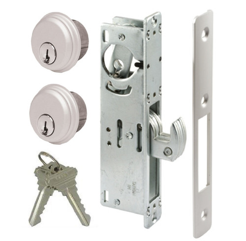 Pacific Doorware Storefront Door Mortise Lock Hook Deadbolt & Double Keyed Cylinder Combo, Adams Rite Cam, in Aluminum (1-1/8" Backset)