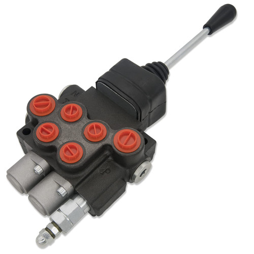 Hydraulic Valve 2 Spool, Hydraulic Directional Control Valve, 11GPM Hydraulic Joystick Control Valve for Tractors Loaders, Double Acting Cylinder Spool