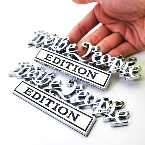 HJKK Classic We The People Edition 3D Full Metal Car Emblems Decals Labels Personalized Decoration to Highlight Yourself 2PCS(Silver/Black)