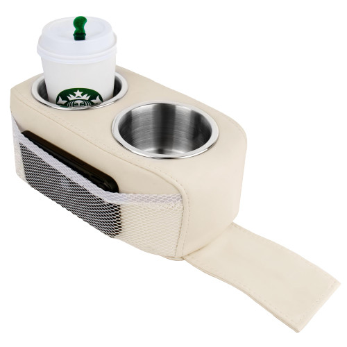 Marinexplore Pontoon Cup Holder,Boat Seat Cup Holder,Double Drink Holder,Portable Cup Beverage Mobile Phone Holders for Pontoon Boat Sofa,RV Couch,Car Back Seat (Beige)