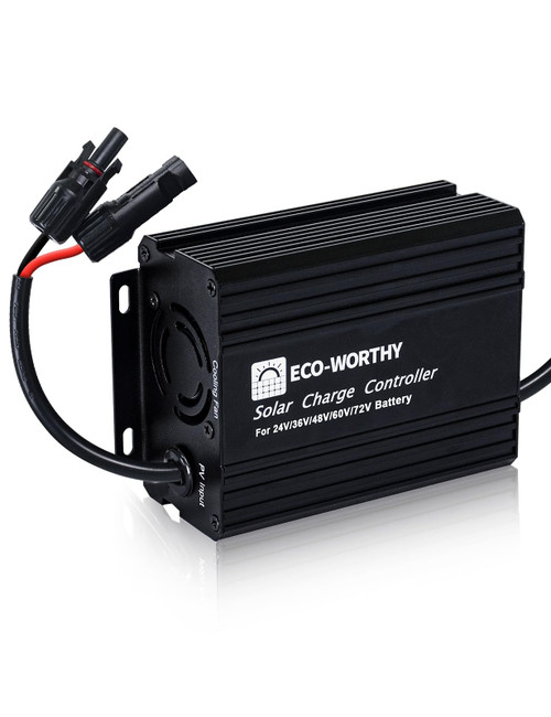 ECO-WORTHY 12A Boost MPPT Solar Charge Controller Solar Panel Regulator for 48V/60V/72V Lead-Acid, LiFePO4, Gel, Flooded Batteries .etc in Golf Cart Electric Vehicles and Solar System