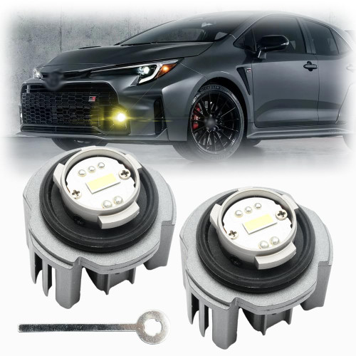 NSLUMO L1B LED Front Fog Light Bulbs for 2023+ To'yota GR Corolla 2022-2024 To'yota RAV4 Super Bright 9000LM 3200K Yellow Canbus L1B L1 Led Fog Driving Lamp Bulb Assembly Replacement