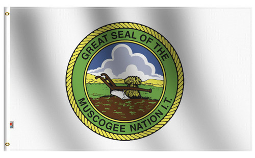 Muscogee Creek people Flag 3x5 Ft Large, Double Sided Printed Smooth Silk Fabric For ModerateOutdoor&Indoor, 36x60Inch Indian Native American Triba Mvskoke Muscogee Creek nations Banner House
