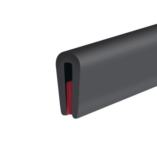 Rubber Edge Trim, Self-Adhesive Rubber Edge Protector for Sheet Metal, EPDM Material, Fit 1/16"(1.6mm), Length 100Ft, Black Color, U Channel Edge Trim