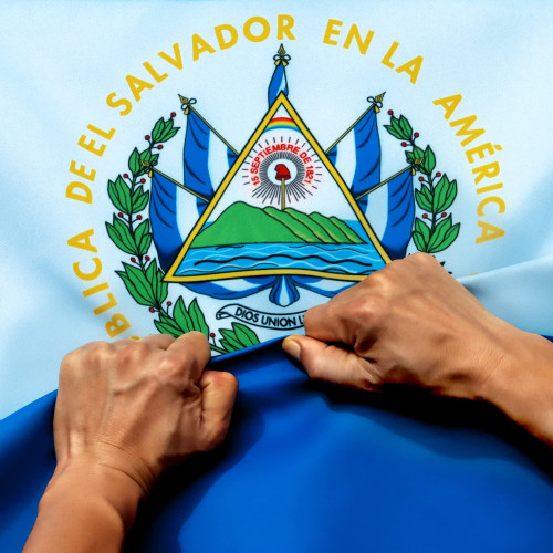 Anley Rip-Proof Double Sided 3-Ply El Salvador Flag 3x5 Foot - Vivid Color, Canvas Header and Wrinkle Resistant - The Strongest, Longest Lasting Salvadoran National Flags 3 X 5 Ft