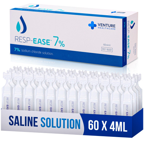 Resp-Ease 7% Saline Solution for Nebulizer and Moisturizing of The Airways - Sodium Chloride 7% for Nose & Eyes, Nasal Cleanse for Adults and All Ages - 240ml / 8.12 fl oz