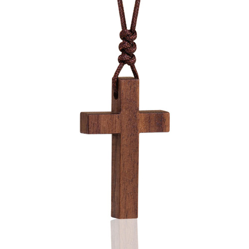Holy Fringe Natural Walnut Wood Cross Necklace for Men & Women - Small Wood Cross Pendant Necklace for Car Mirror - Wooden Religious Pendant Jewelry (1.5" x 0.94") Holy Fringe Natural Walnut Wood Cross Necklace for Men & Women - Small Wood Cross Pendant Necklace for Car Mirror - Wooden Religious Pendant Jewelry (1.5" x 0.94")