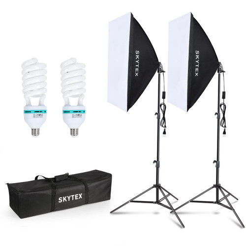 Skytex Softbox Lighting Kit 2Pack, 20x28in Soft Box | 135W 5500K E27 CFLBulb Continuous Photography Lighting, Photo Studio Lights Equipment for Camera Shooting, Video Recording